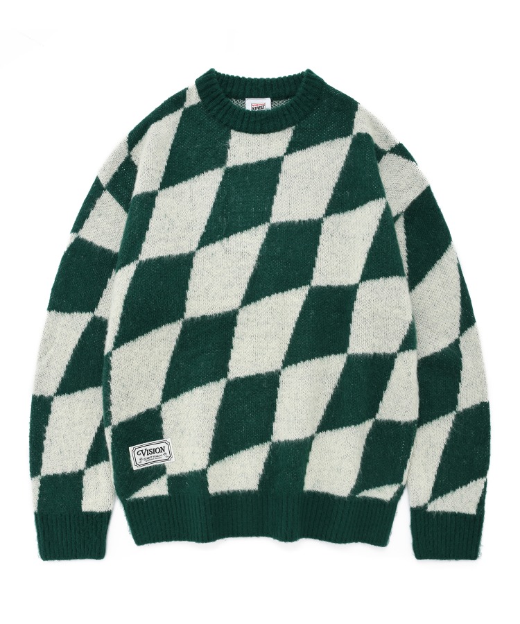 VSW Brushed Checker Knit Green