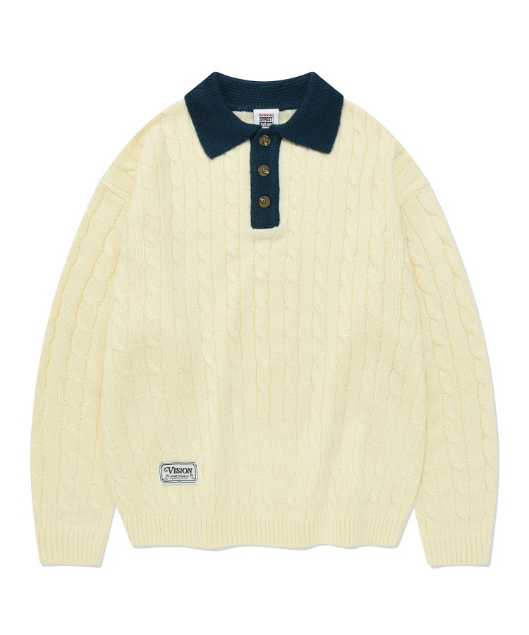 VSW Cable Polo Knit Ivory