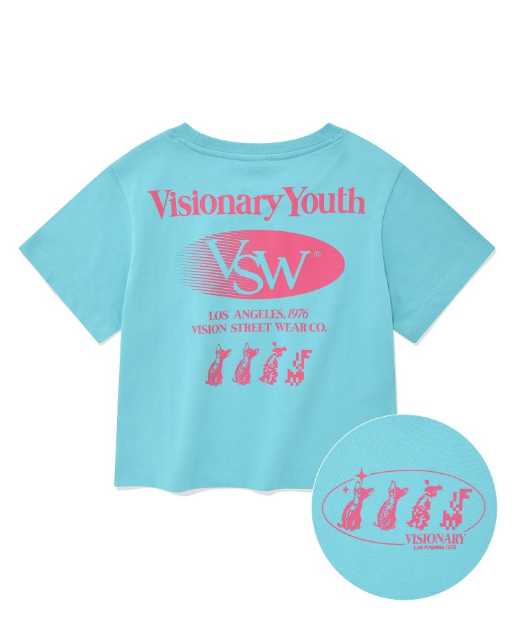 VSW Crop Cat T-Shirts Neon Blue